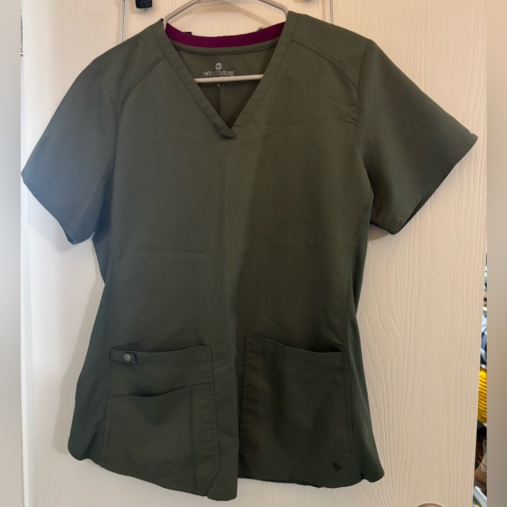 Med Couture Olive Scrub Top Top
